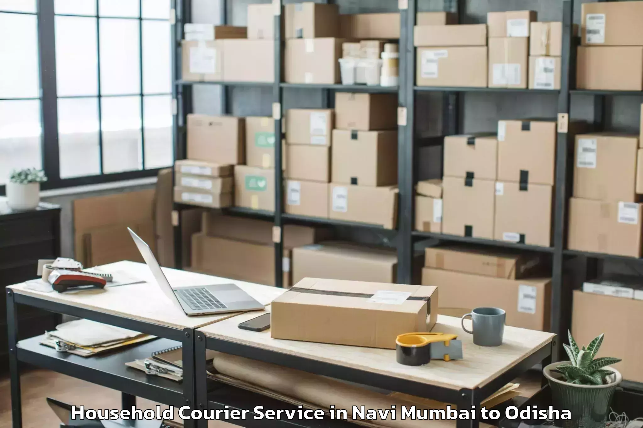 Top Navi Mumbai to Bhanjanagar Household Courier Available